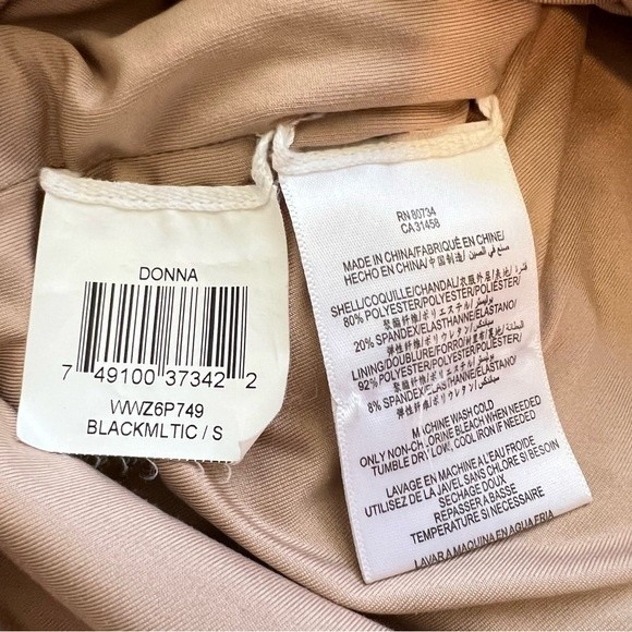 BCBG Max Azria Donna MultiColor Unique Ruched Dress Mesh Bodycon Cap Sleeve SZ S - Picture 11 of 12